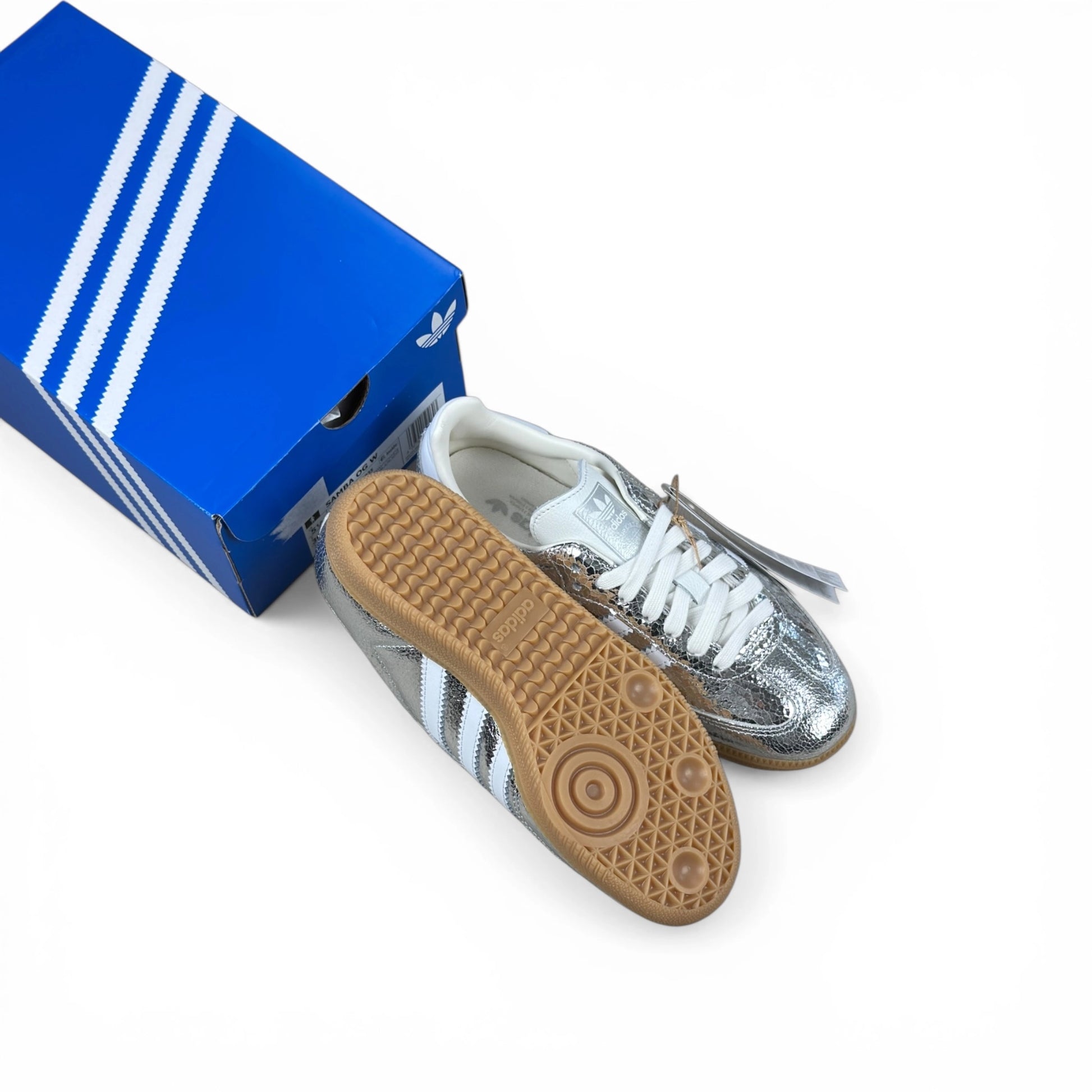 adidas Samba OG Silver Metallic Cracked Leather (Women’s) JR0035 – EU 36 2/3, brand new with original box