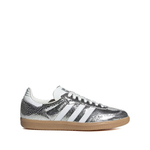adidas Samba OG Silver Metallic Cracked Leather (Women's)