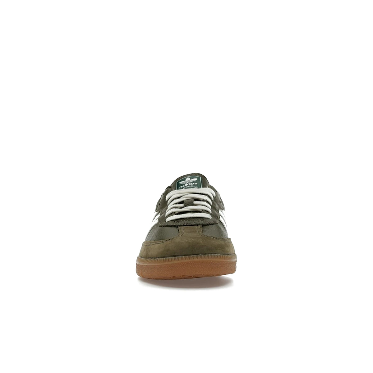 adidas Samba OG sneakers in medium raw khaki suede with off‑white accents and gum sole – image 2 of 4
