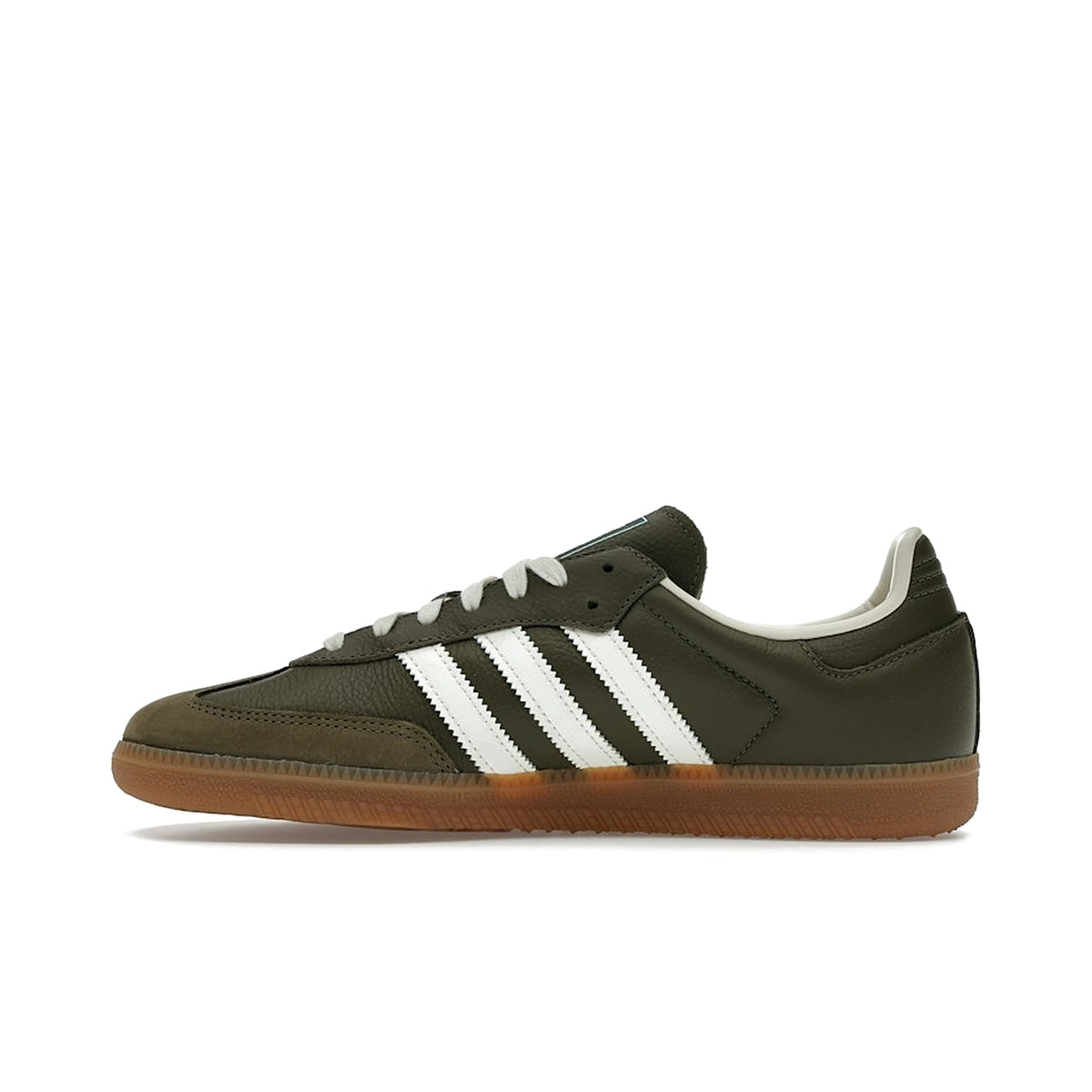 adidas Samba OG sneakers in medium raw khaki suede with off‑white accents and gum sole – image 3 of 4