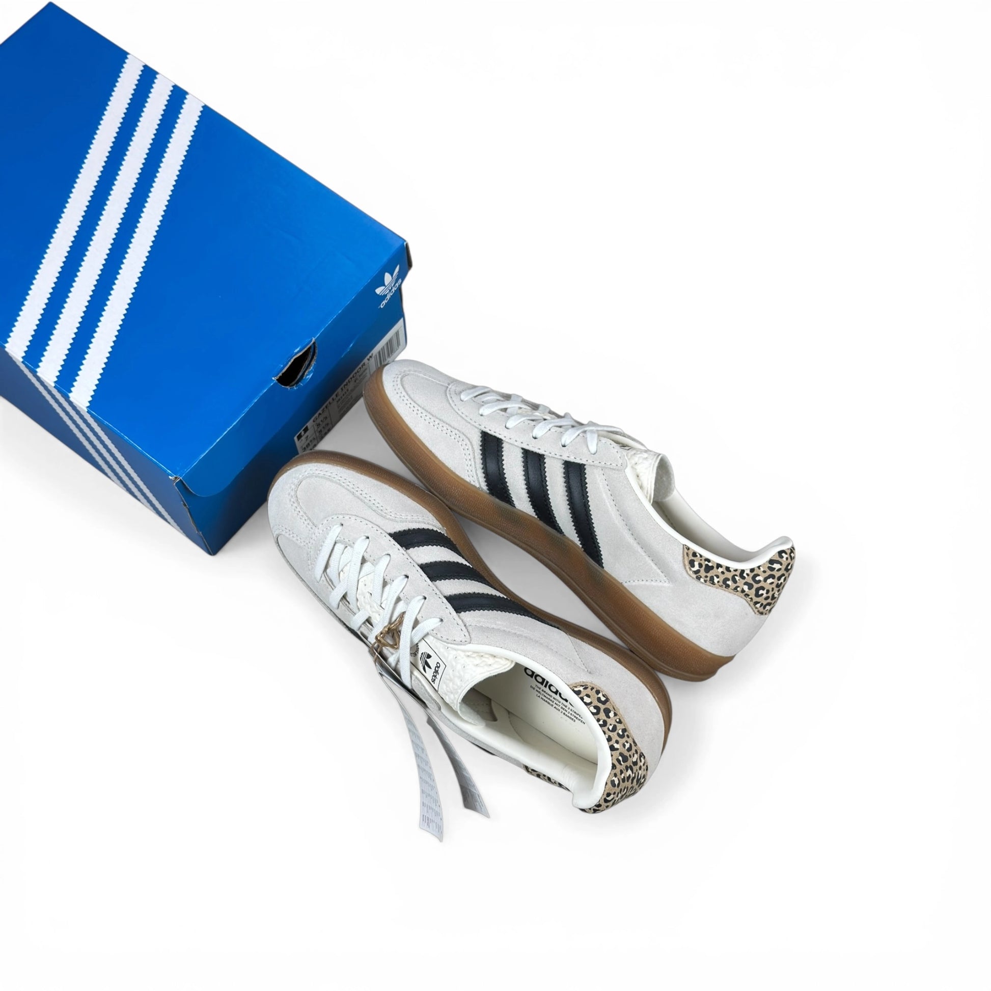 adidas Gazelle Indoor Cloud White Black Leopard (Women’s) JR1415 – EU 38 2/3, brand new with original box