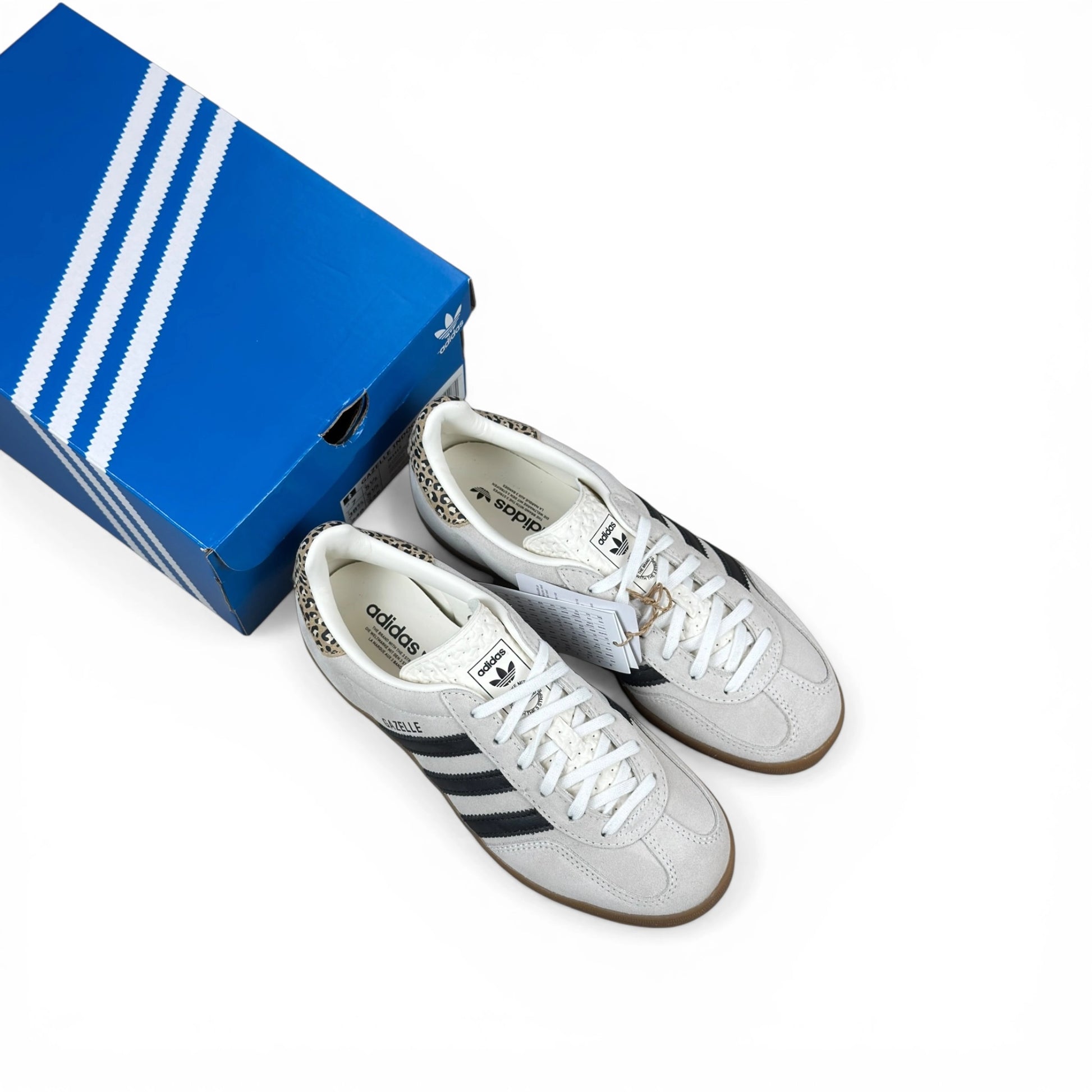 adidas Gazelle Indoor Cloud White Black Leopard (Women’s) JR1415 – EU 38 2/3, brand new with original box