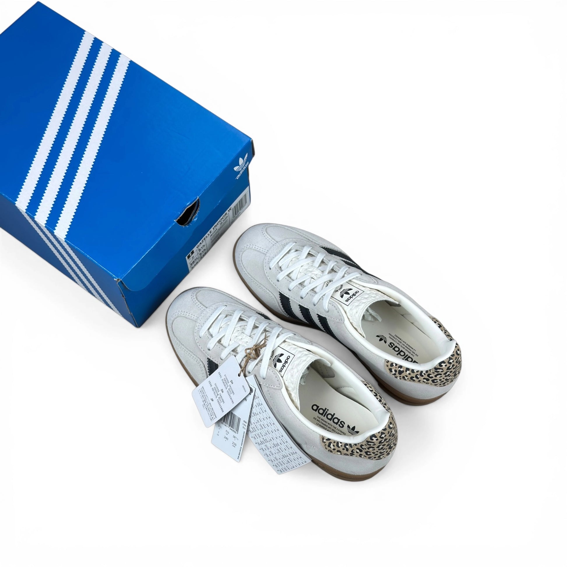 adidas Gazelle Indoor Cloud White Black Leopard (Women’s) JR1415 – EU 38 2/3, brand new with original box