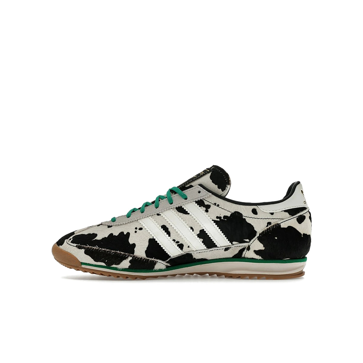 adidas SL 72 OG Cow Print women's shoe in black, off‑white and court‑green leather – image 3 of 4
