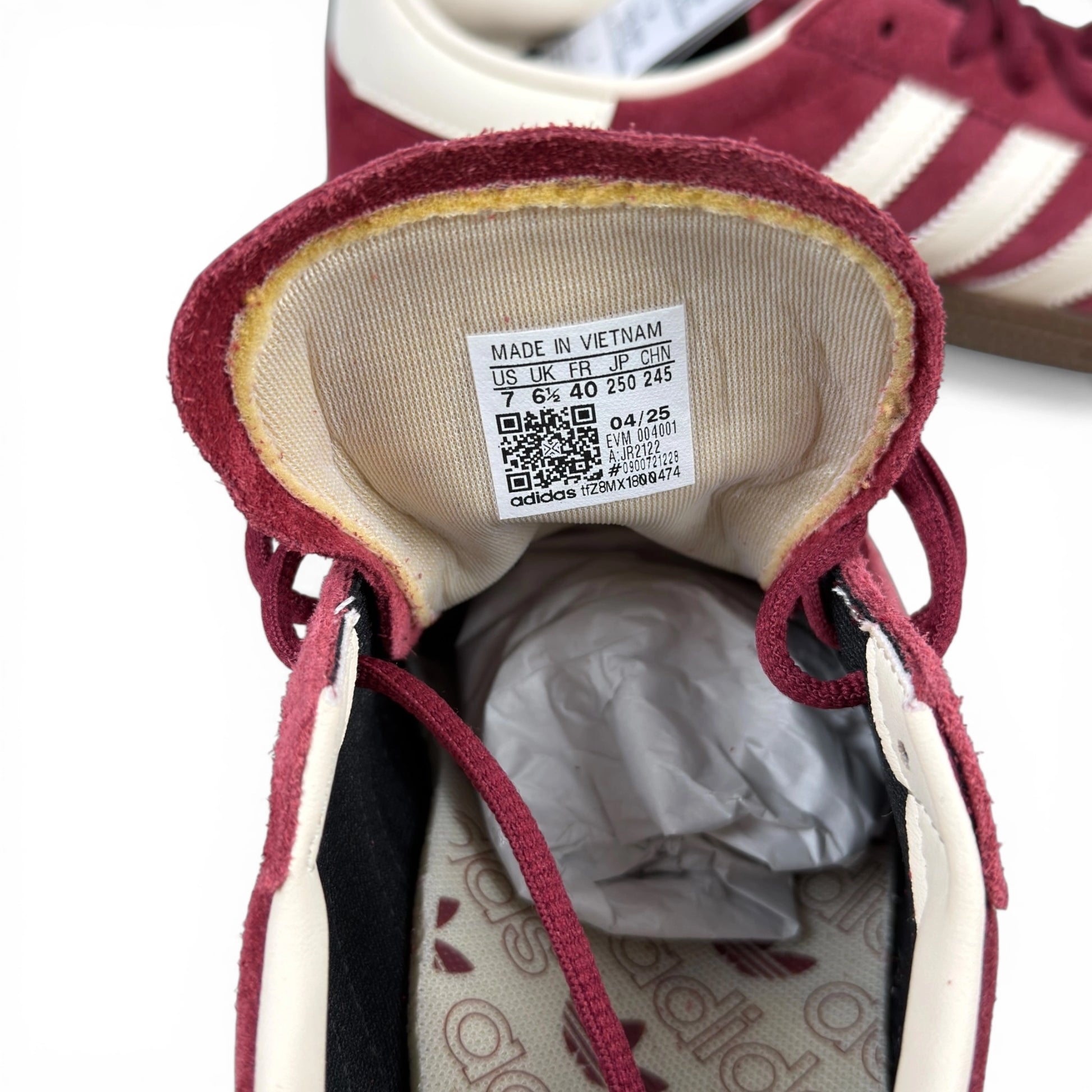 adidas Handball Spezial Burgundy Crew White JR2122 – EU 40, brand new with original box
