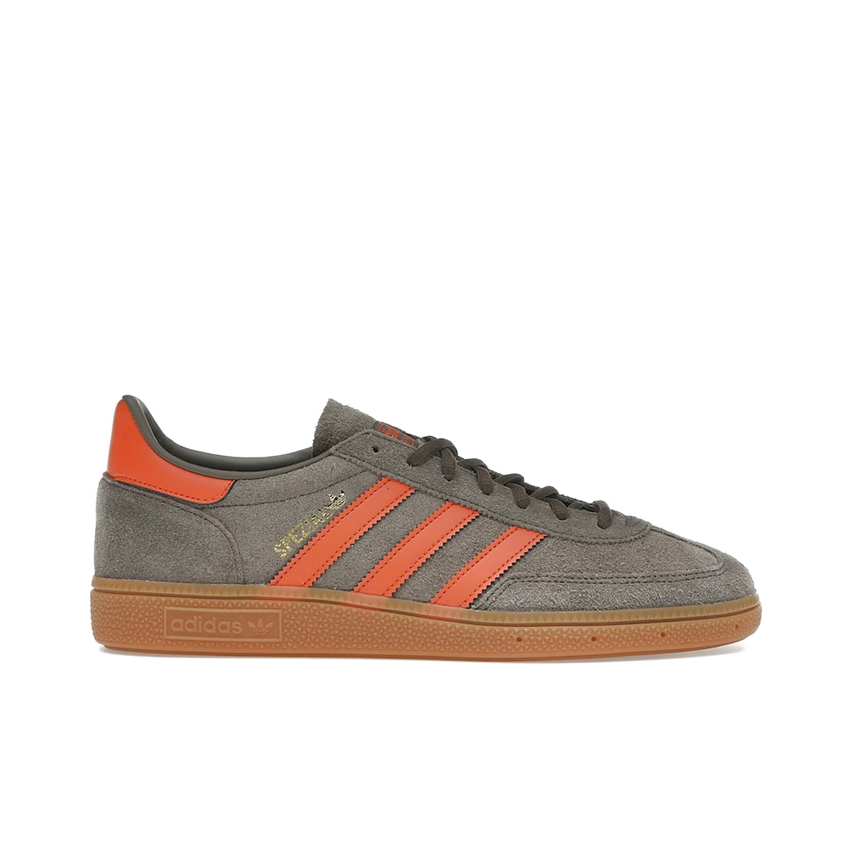 adidas Handball Spezial cargo brown orange gold metallic men's suede sneakers