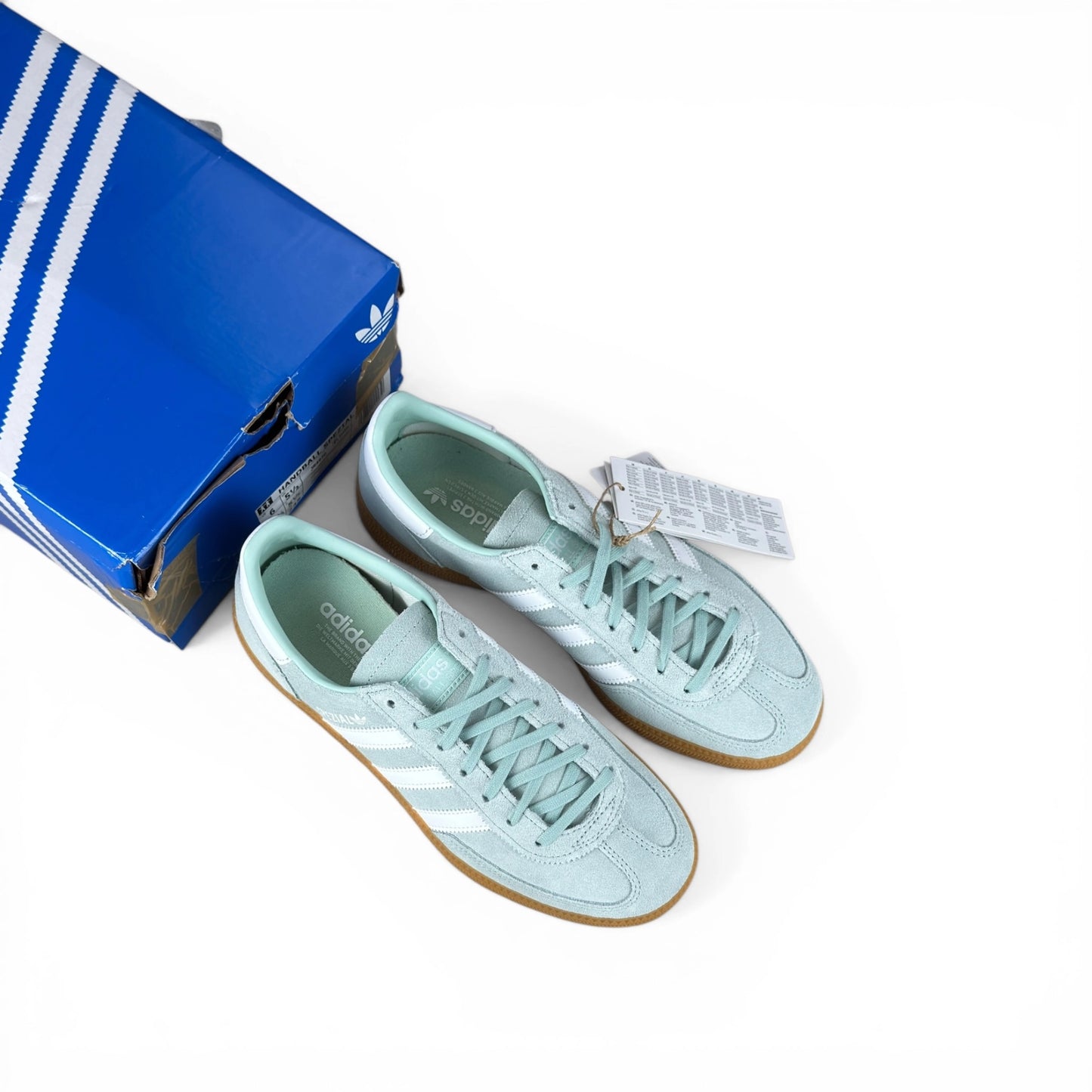 adidas Handball Spezial Ash Green / White / Gum (Junior’s) JR4970 – EU 38 2/3, brand new with original box