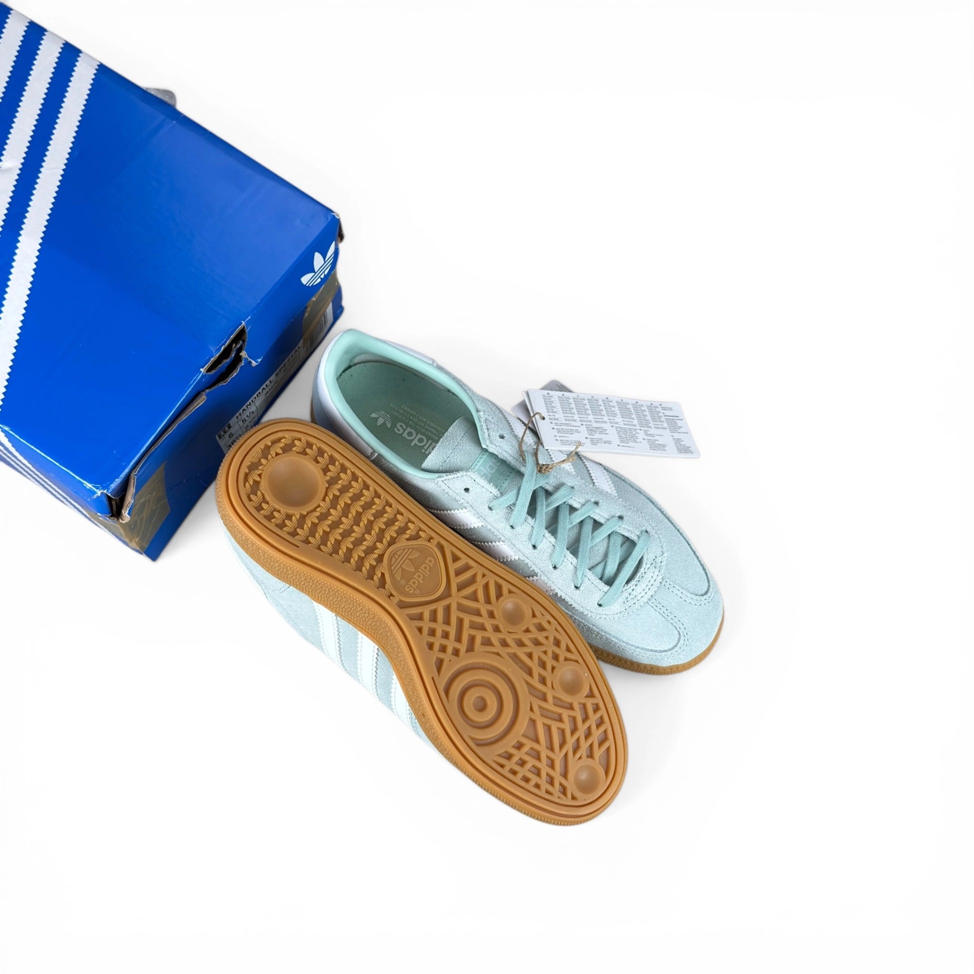 adidas Handball Spezial Ash Green / White / Gum (Junior’s) JR4970 – EU 38 2/3, brand new with original box