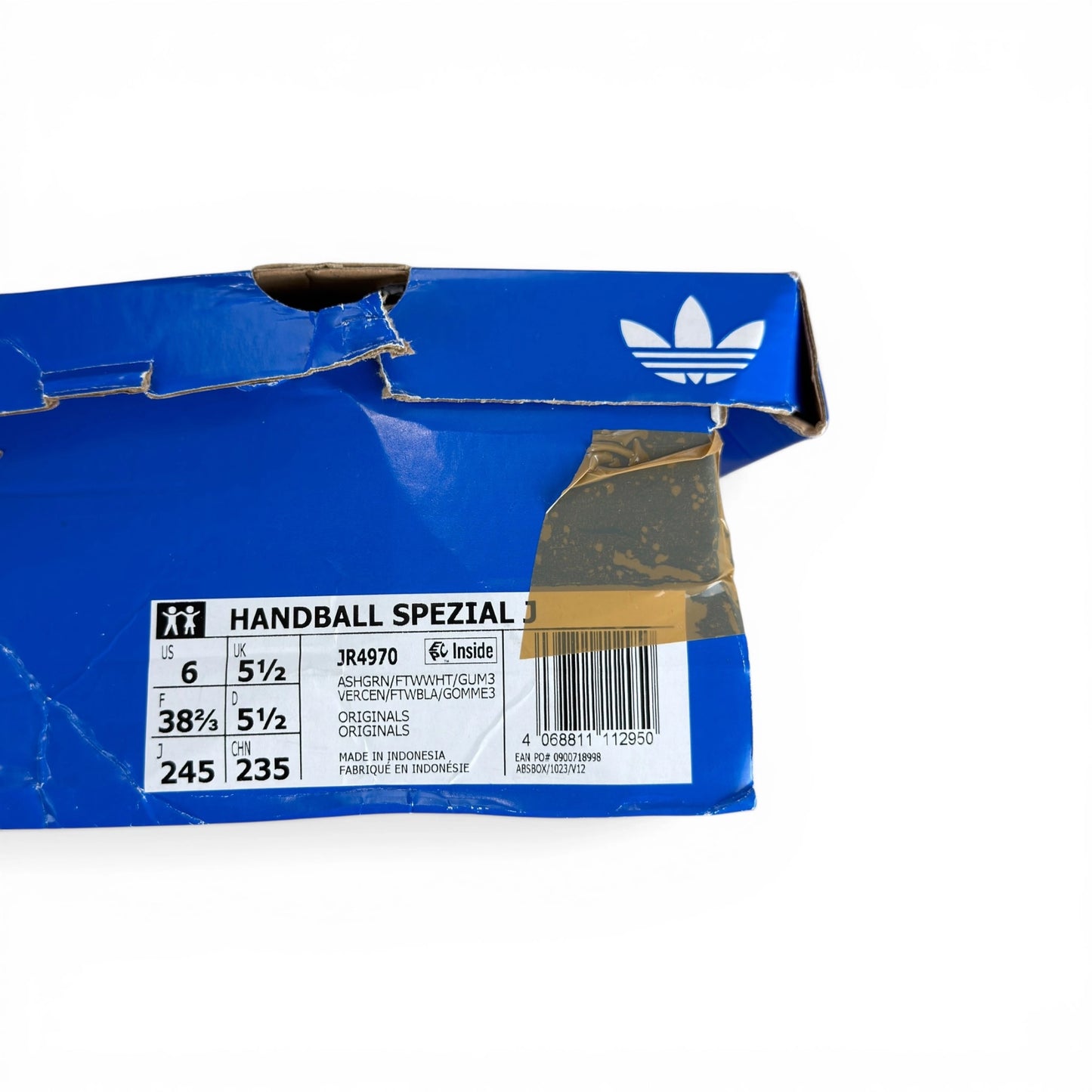adidas Handball Spezial Ash Green / White / Gum (Junior’s) JR4970 – EU 38 2/3, brand new with original box