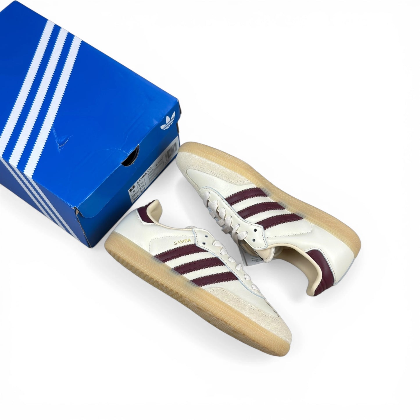 adidas Samba OG Wonder White Shadow Red JS3830 – EU 38 2/3, brand new with original box