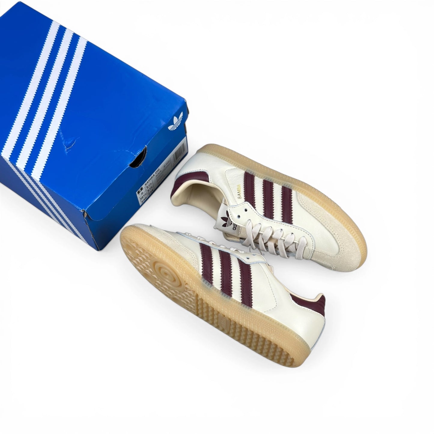 adidas Samba OG Wonder White Shadow Red JS3830 – EU 38 2/3, brand new with original box