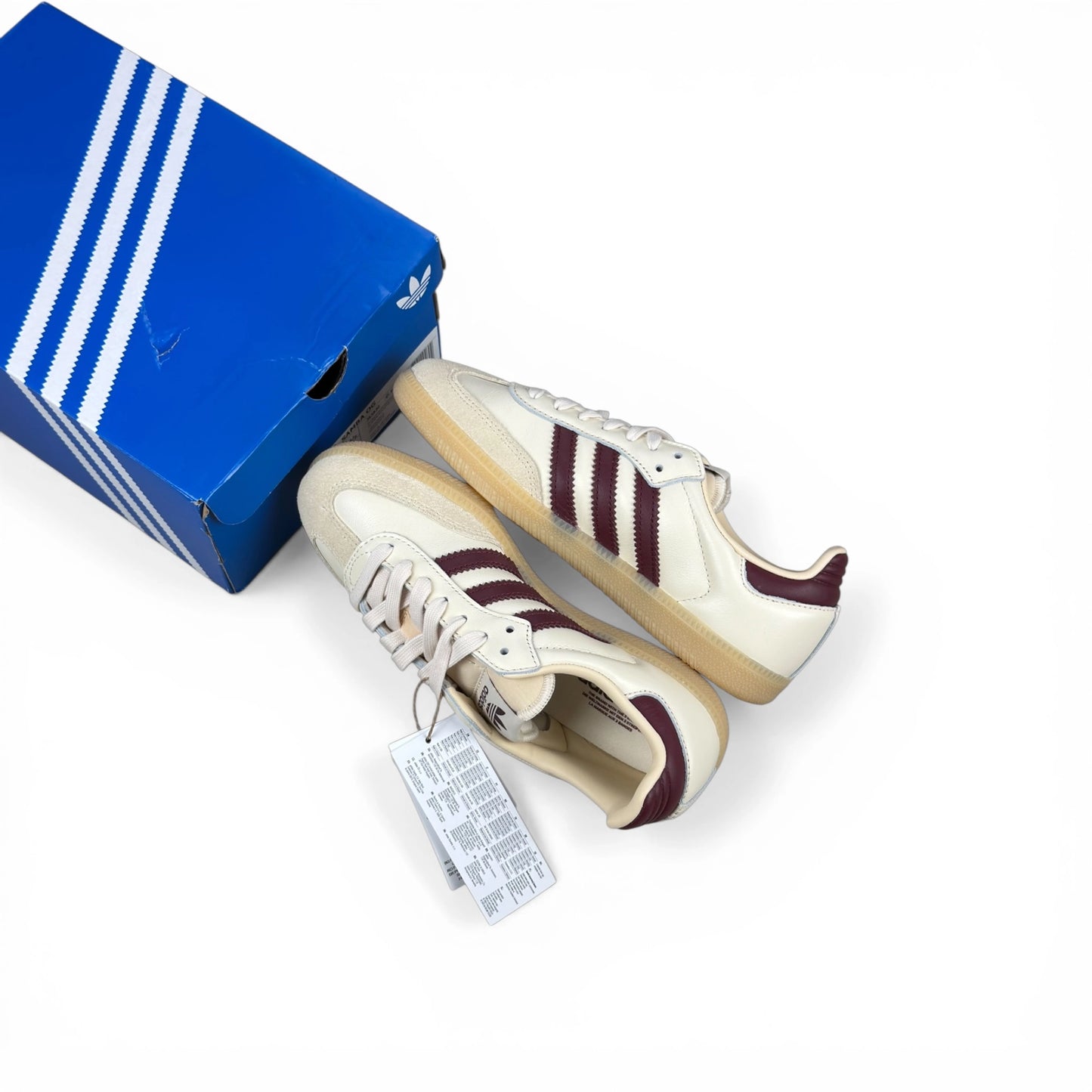 adidas Samba OG Wonder White Shadow Red JS3830 – EU 38 2/3, brand new with original box