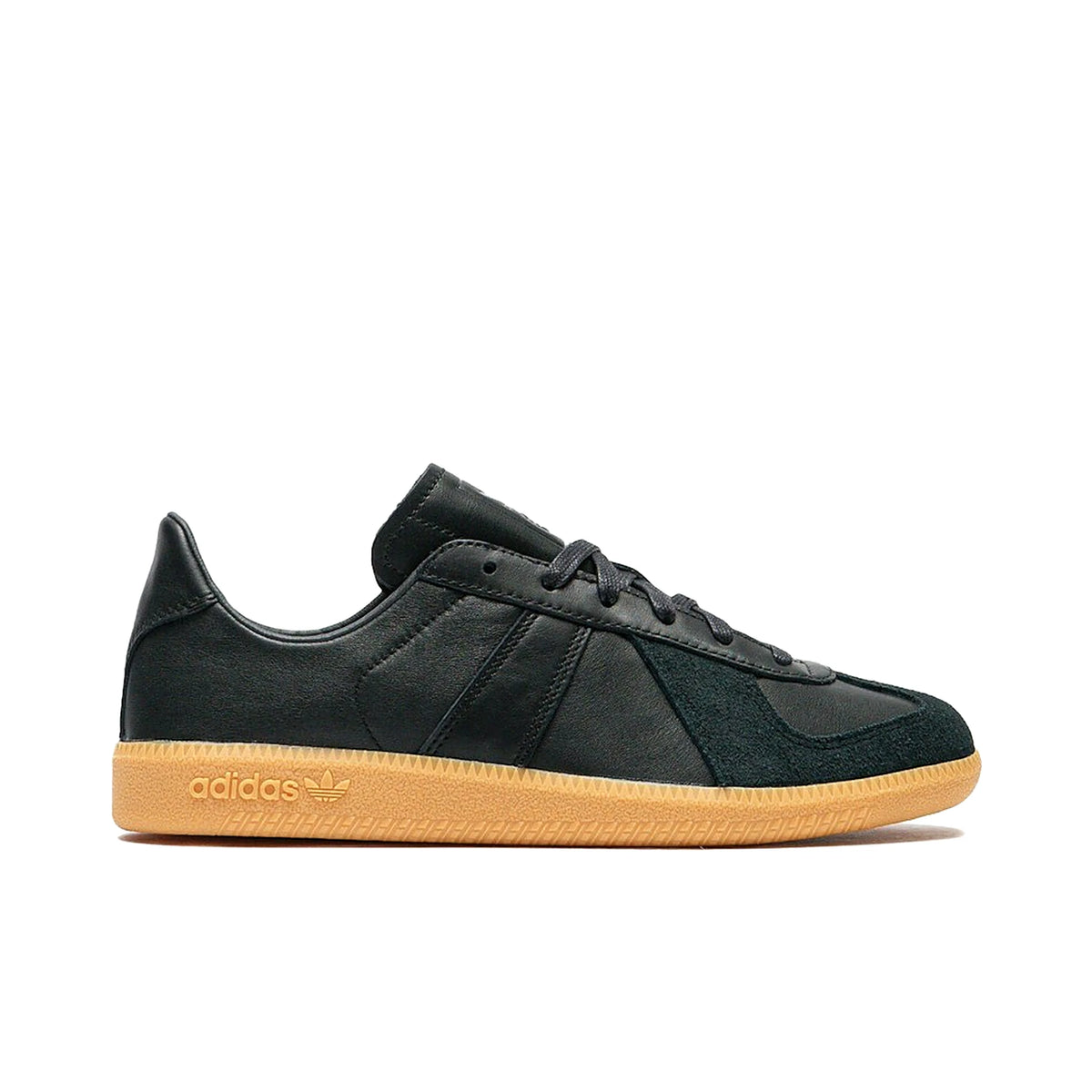 adidas BW Army Decon Black Gum leather men's shoe, core black and gum colors