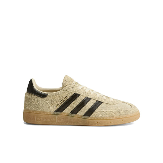 adidas Handball Spezial in warm vanilla, aurora coffee, gold metallic leather