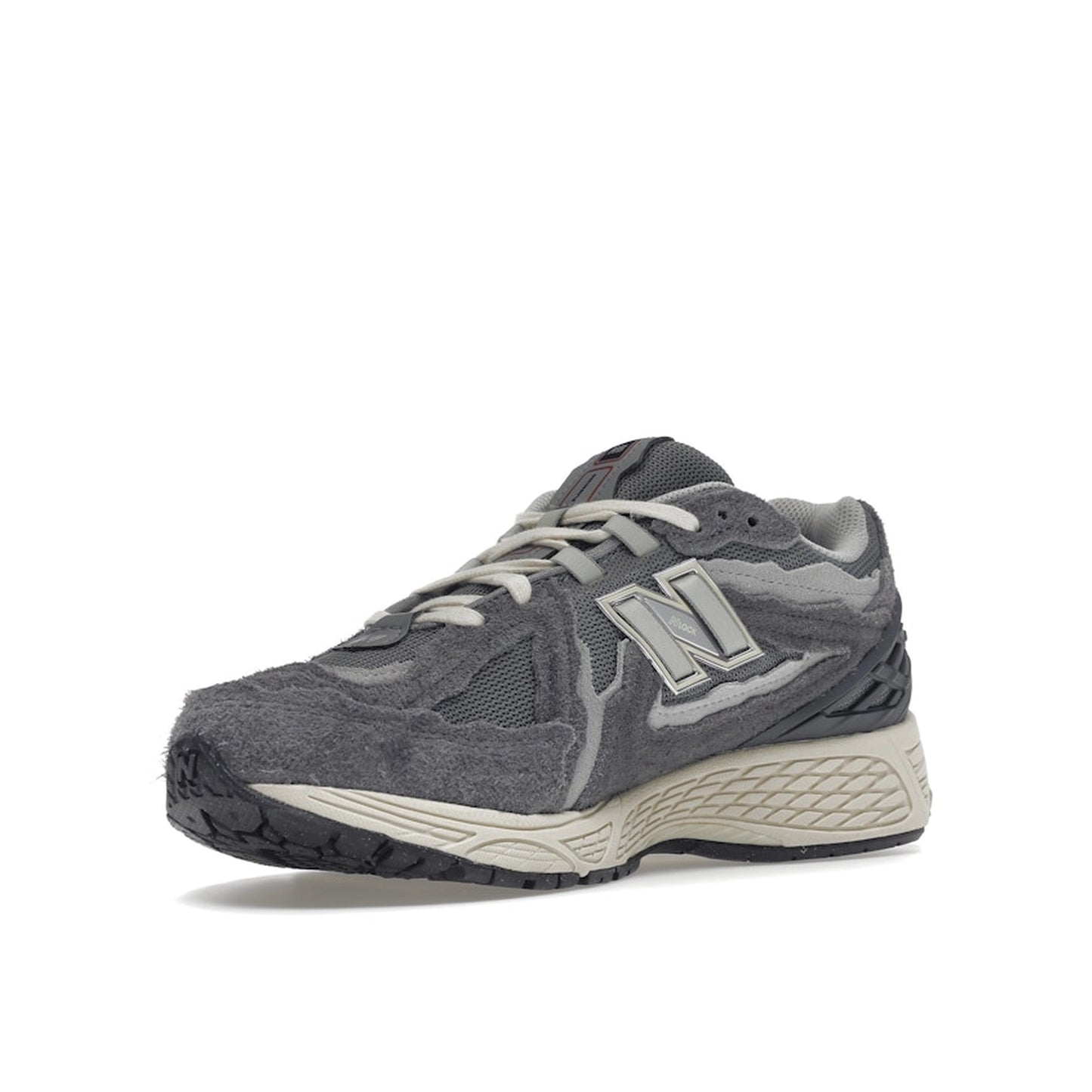 New Balance 1906D Protection Pack sneakers, front view, model M1906DA in harbor grey with black and white details.