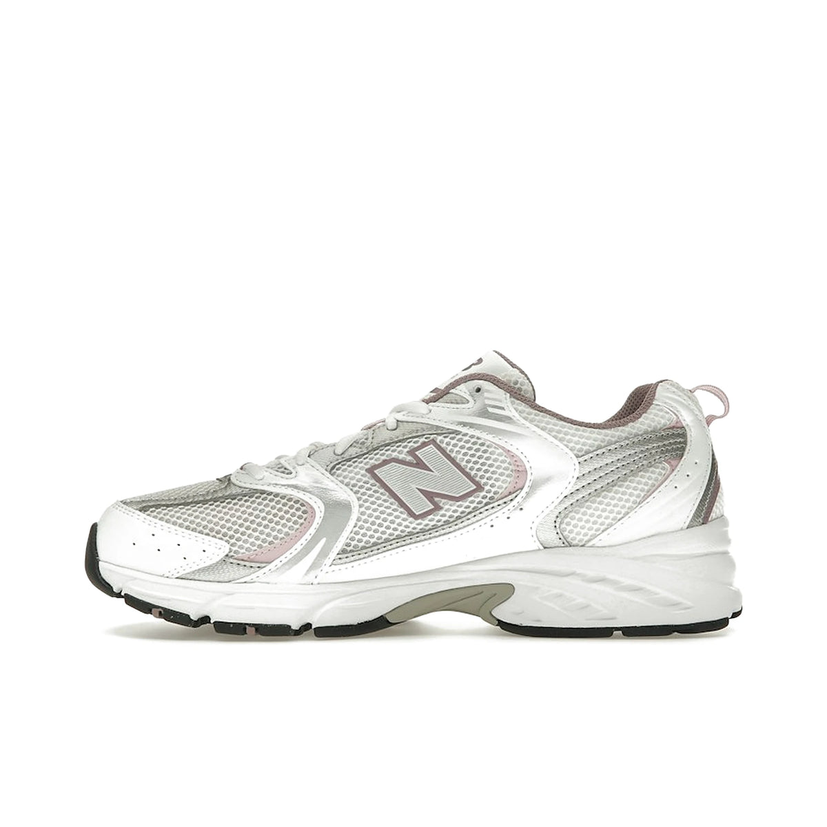 New Balance 530 Ice Wine in white, silver metallic and ice wine leather with mesh accents – image 3 of 4