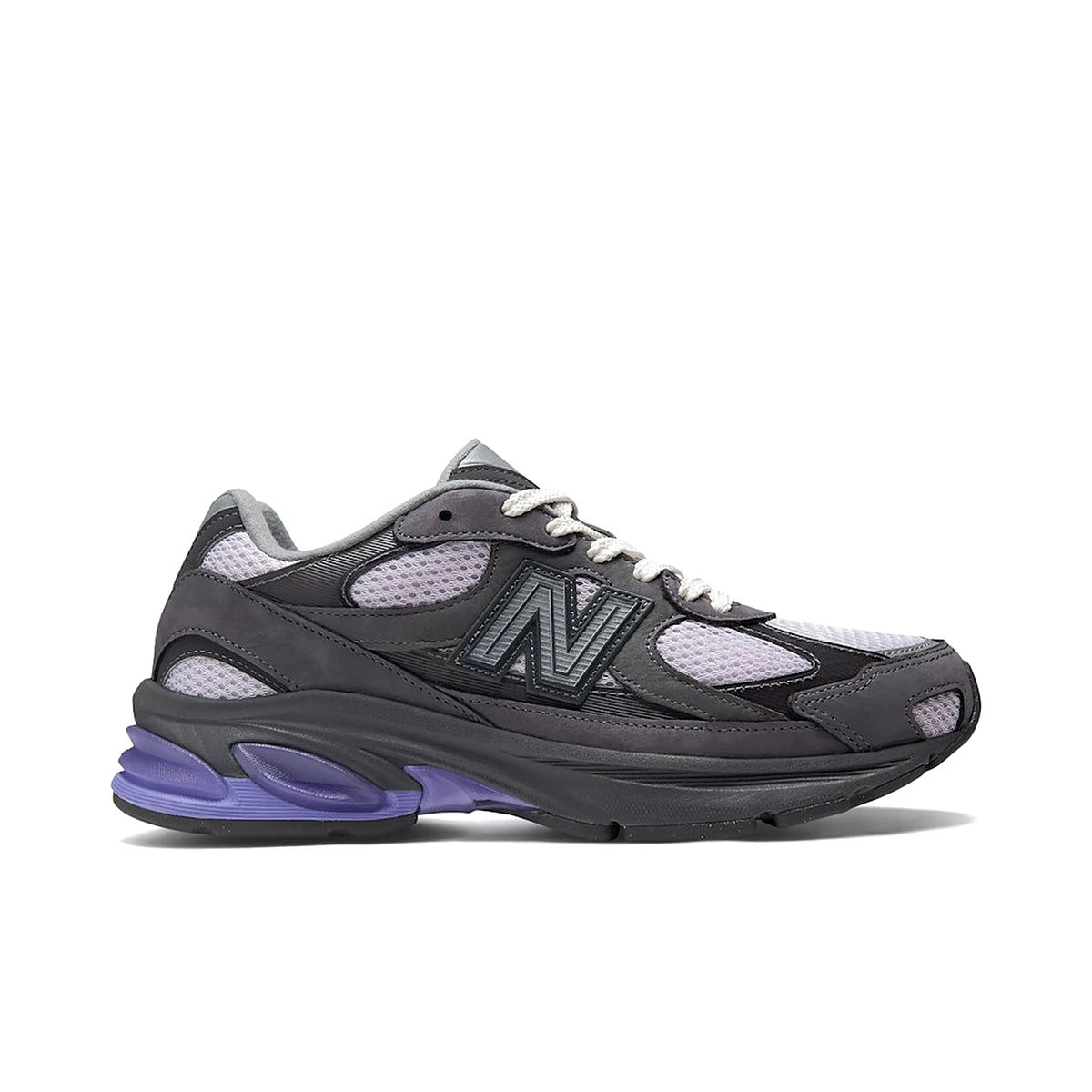 New Balance 2010 Neptune men’s sneaker in grey mesh with violet crush suede accents