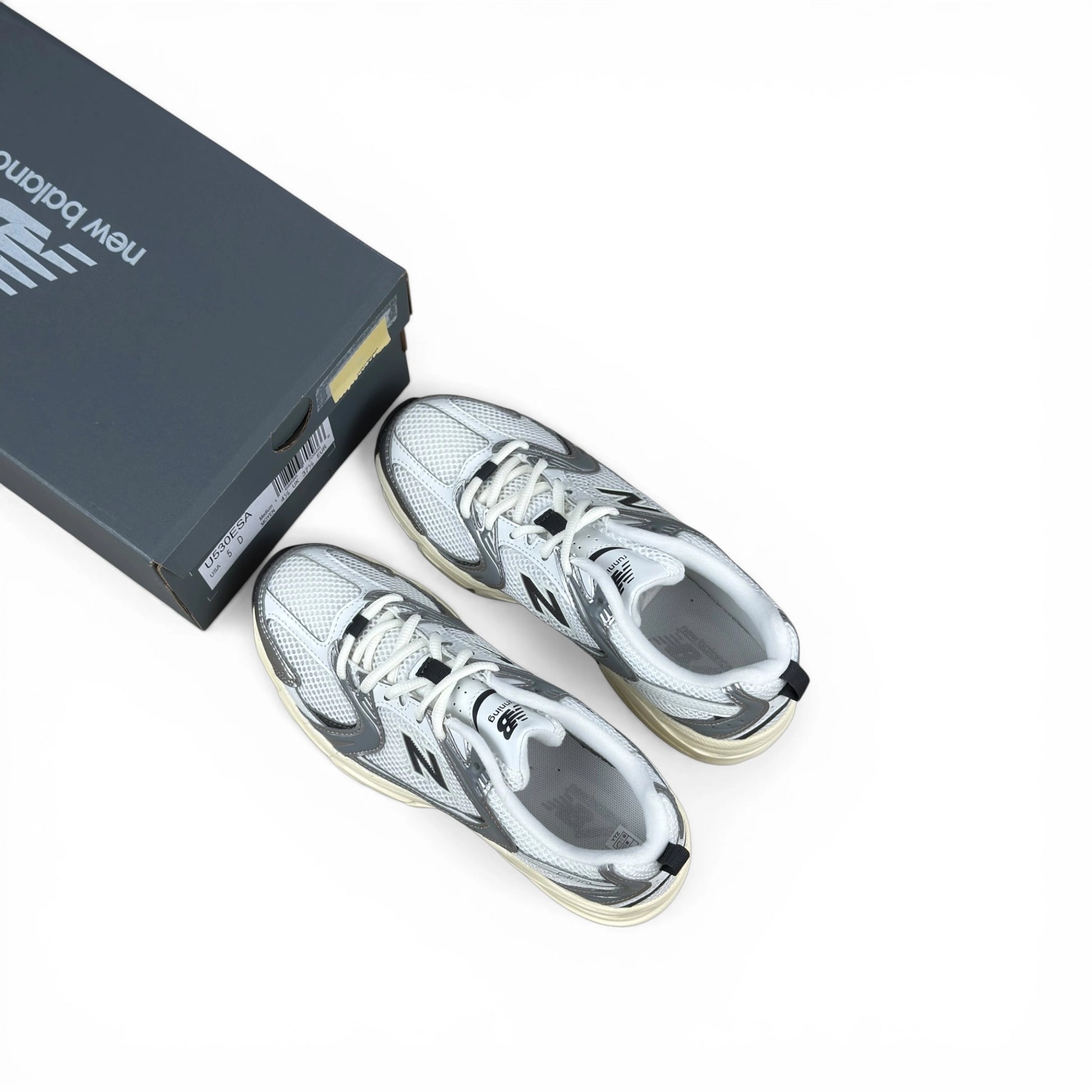 New Balance 530 Silver Metallic Black Cement U530ESA – size EU 37.5, brand new with original box
