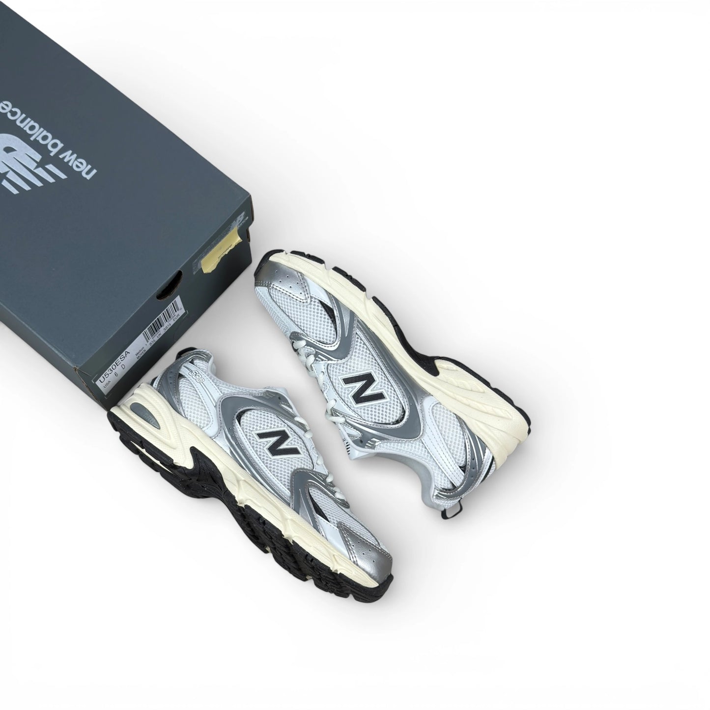 New Balance 530 Silver Metallic Black Cement U530ESA – size EU 38.5, brand new with original box