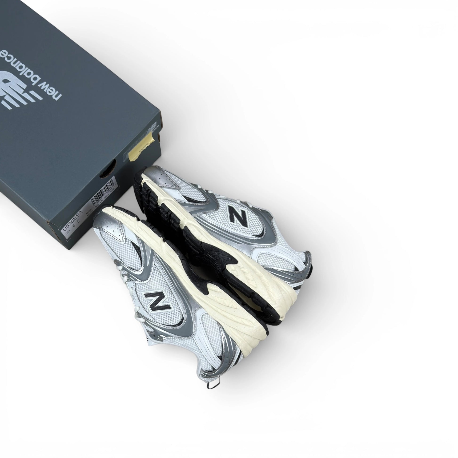 New Balance 530 Silver Metallic Black Cement U530ESA – size EU 38.5, brand new with original box