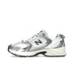 New Balance 530 in silver metallic grey and black, textile construction – image 3 of 4
