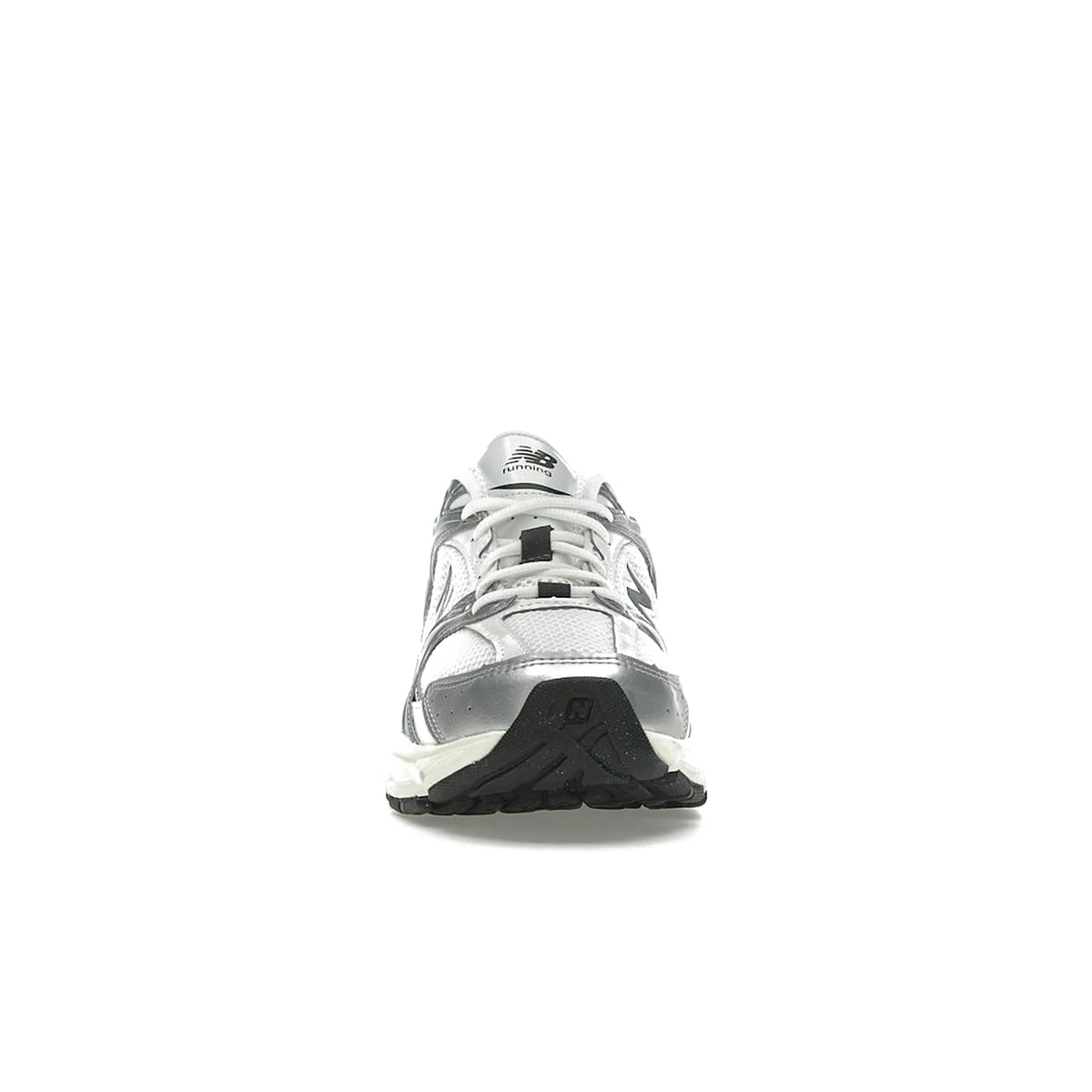 New Balance 530 in silver metallic grey and black, textile construction – image 2 of 4