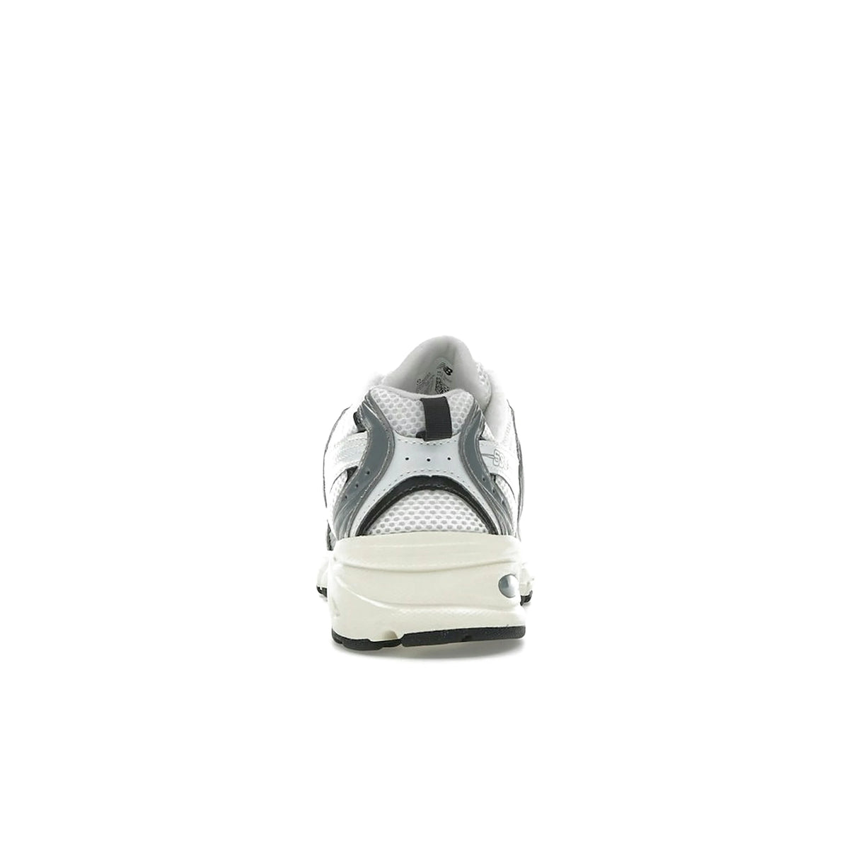 New Balance 530 in silver metallic grey and black, textile construction – image 4 of 4