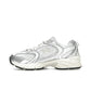 New Balance 530 in silver metallic and linen, textile construction – image 3 of 4