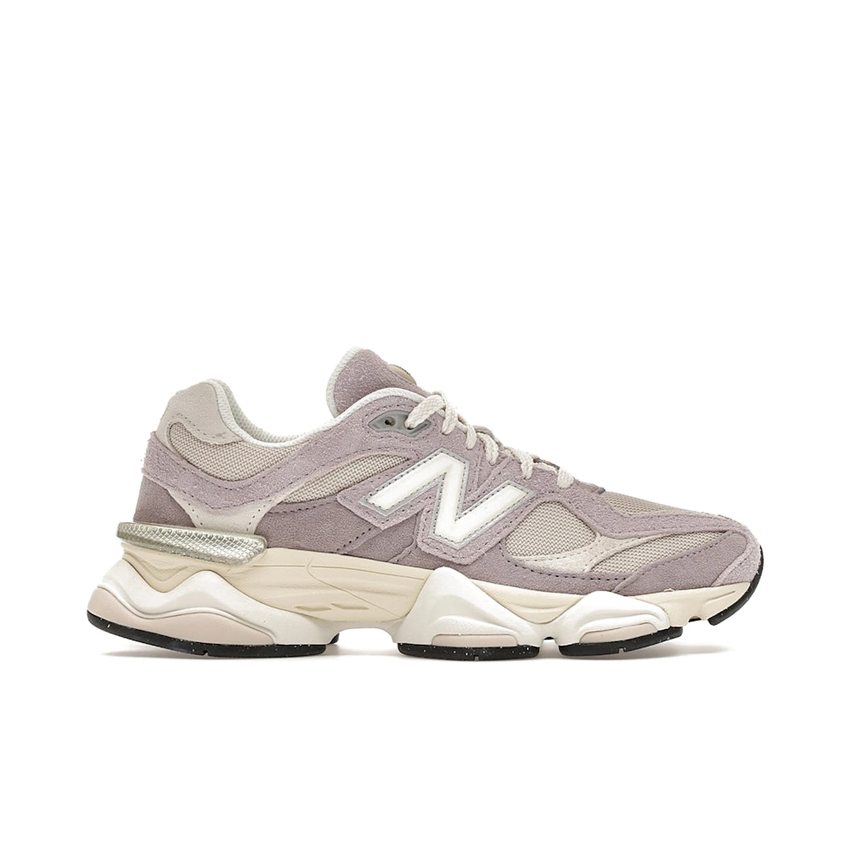New Balance 9060 sneakers in truffle salt leather with timber wolf denim accents