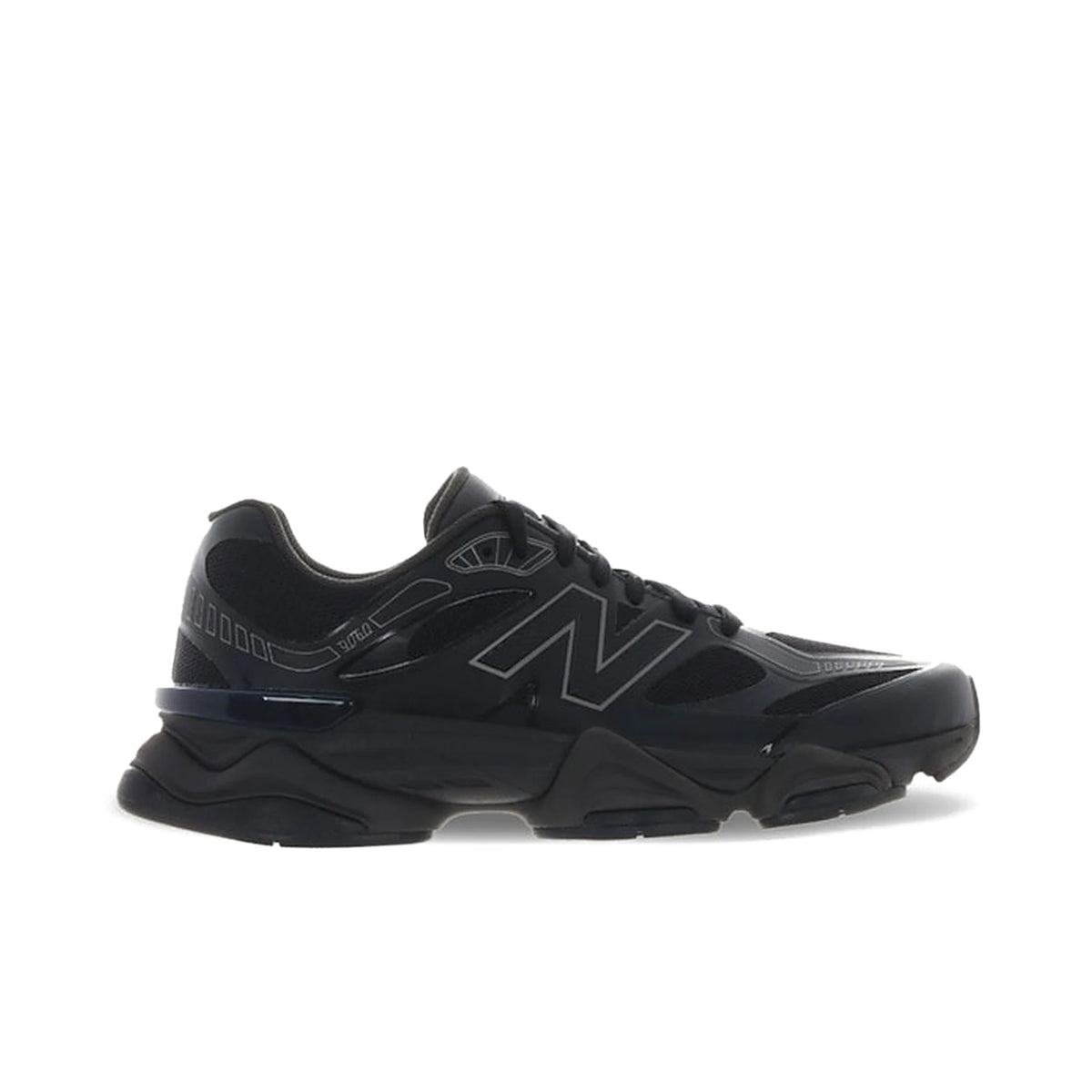 New Balance 9060 men's shoe in black, grey and black leather