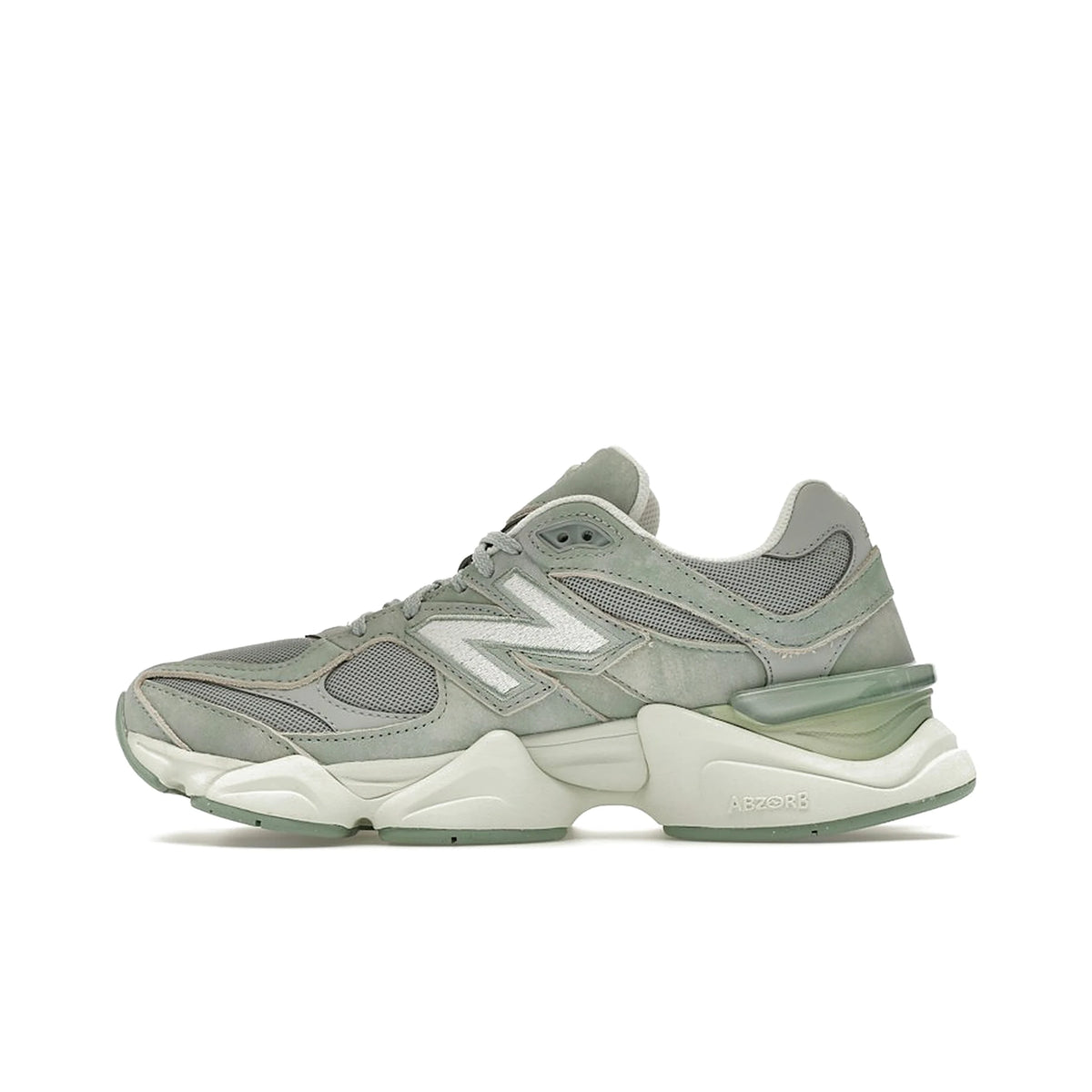 New Balance 9060 sneakers in mosaic green and sea salt mesh and suede – image 3 of 4
