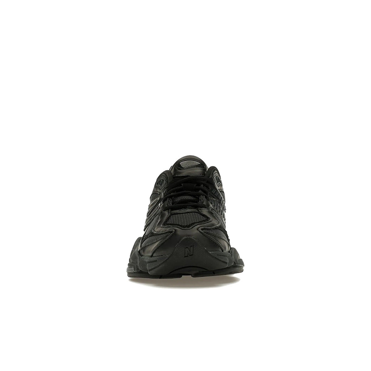 New Balance 9060 triple black leather men's shoes in black leather – image 2 of 4