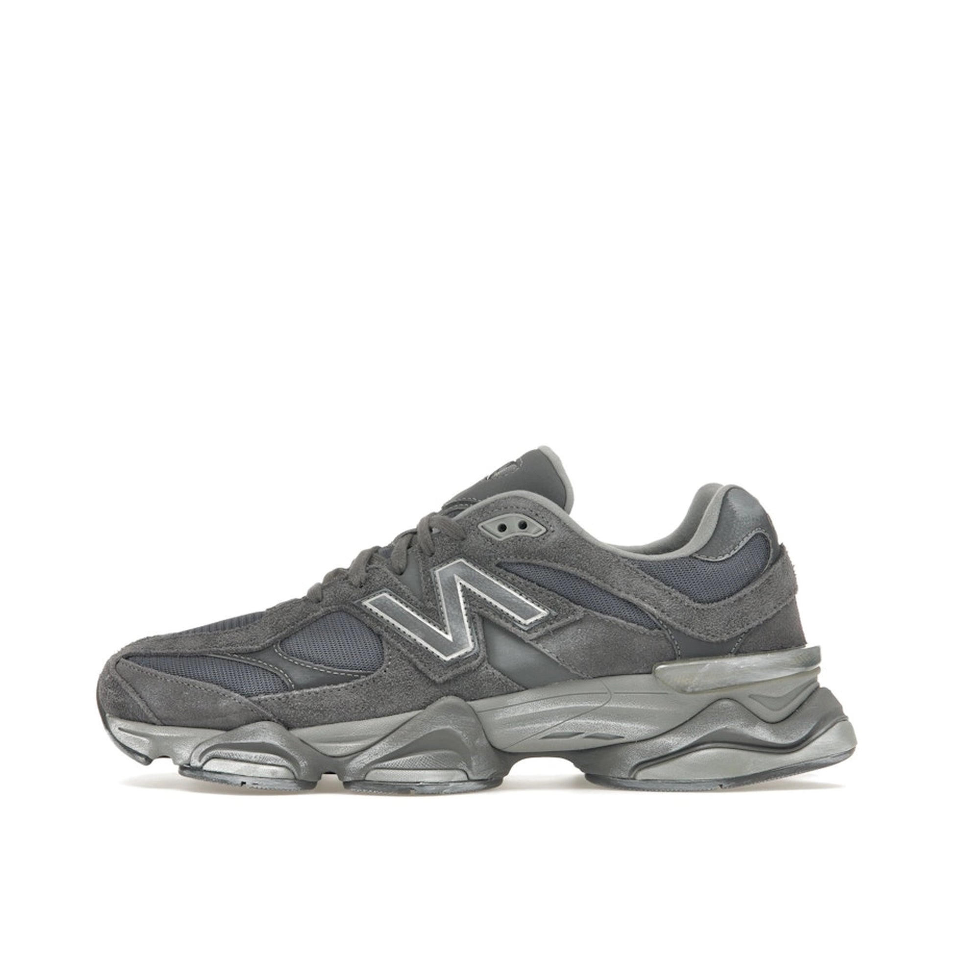 New Balance 9060 sneakers, side view, model U9060SG in magnet with black and grey details.