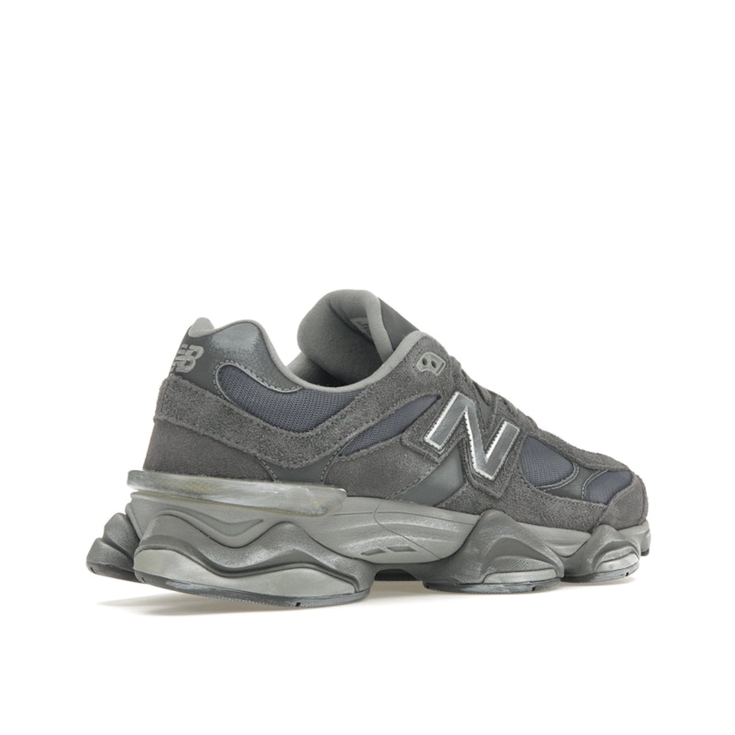 New Balance 9060 sneakers, back view, model U9060SG in magnet with black and grey details.