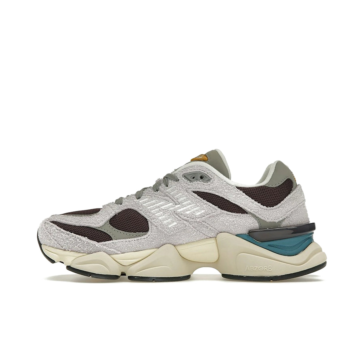 New Balance 9060 sneakers in taro and plum brown mesh and suede – image 3 of 4
