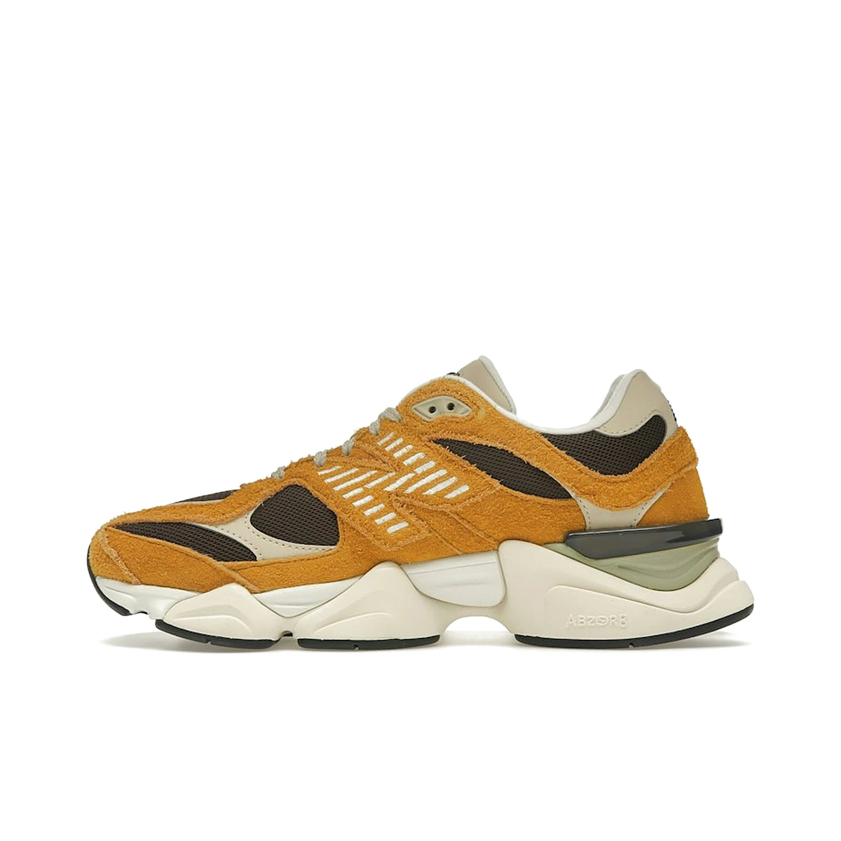 New Balance 9060 butterscotch/dark mushroom leather and suede sneakers – image 3 of 4