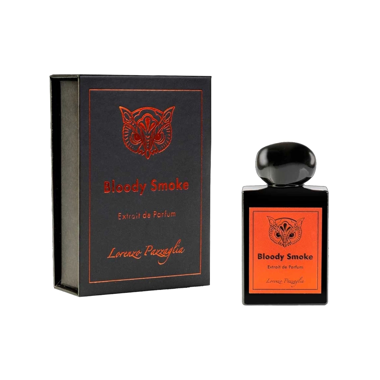 Lorenzo Pazzaglia Bloody Smoke Extrait de Parfum, intense gourmand smoky fragrance with red fruits and vanilla