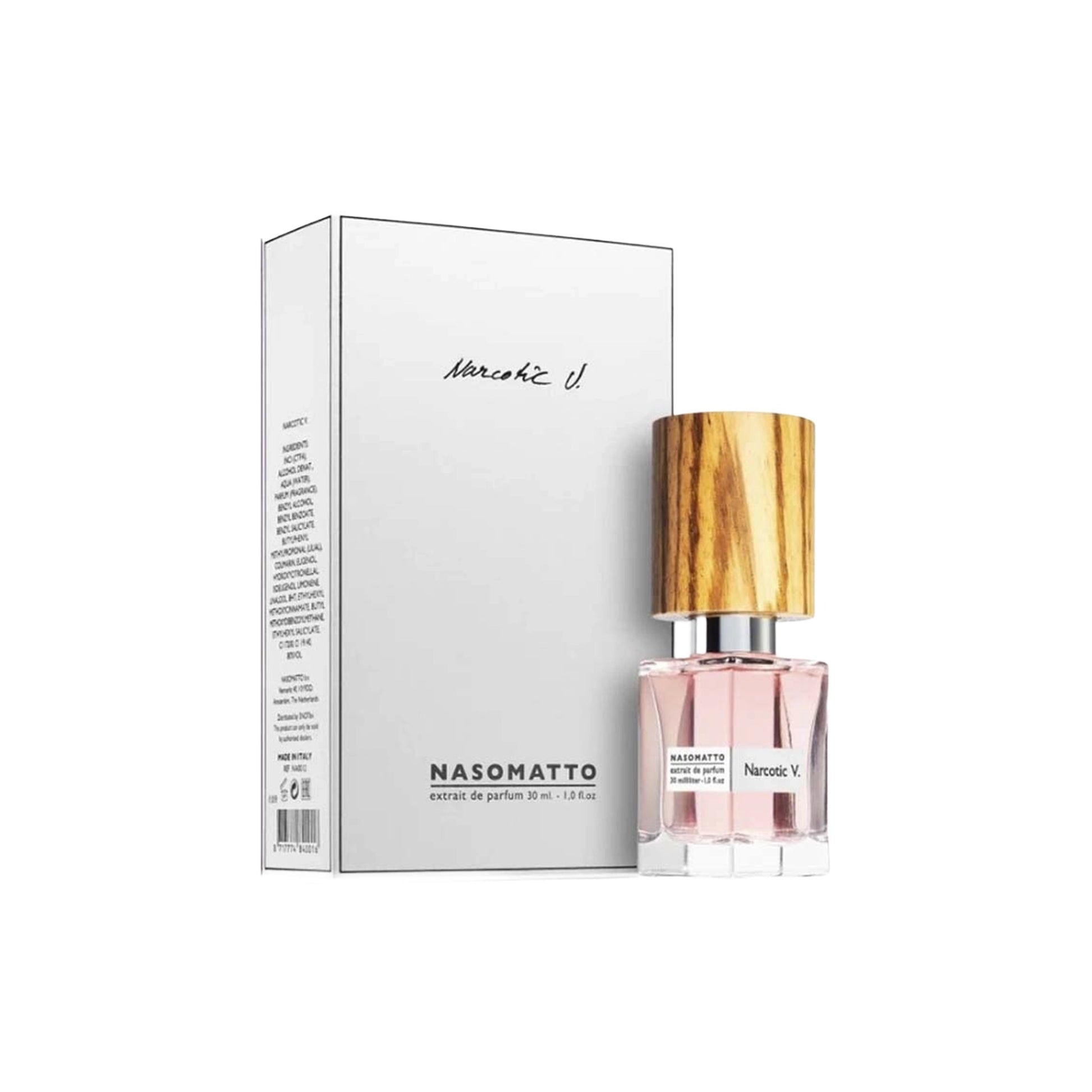 Narcotic V. perfume by Nasomatto, feminine extrait with sensual white floral accords