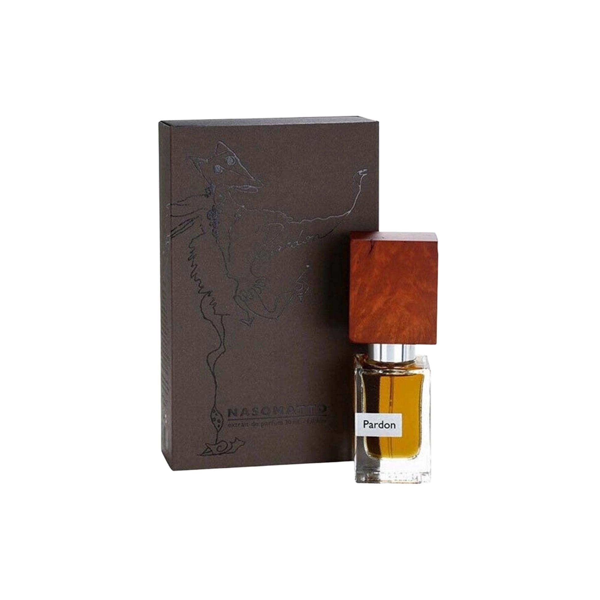 Nasomatto Pardon perfume, extrait with cacao, oud and sandalwood notes