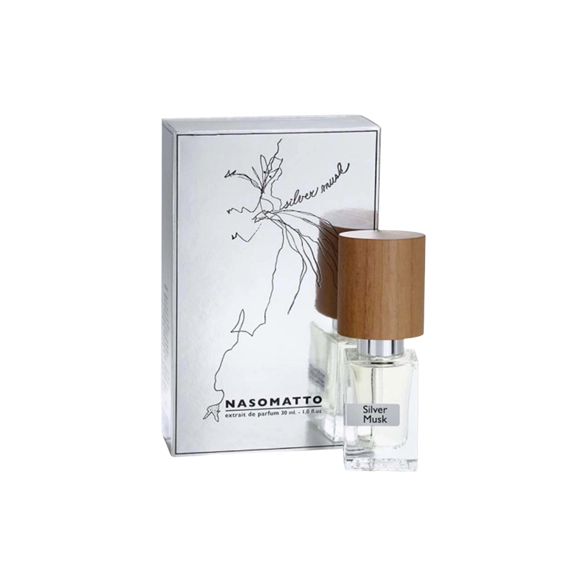 Nasomatto Silver Musk artistic perfume, minimalist extrait with musky trail