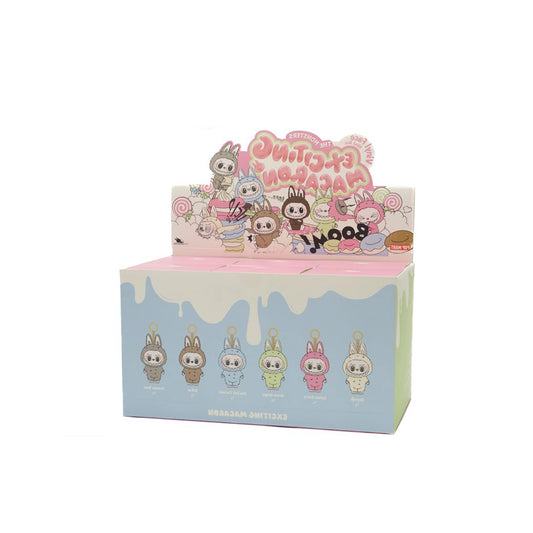 Pop Mart Labubu Exciting Macaron Sealed Case, 6 vinyl blind boxes, full set view